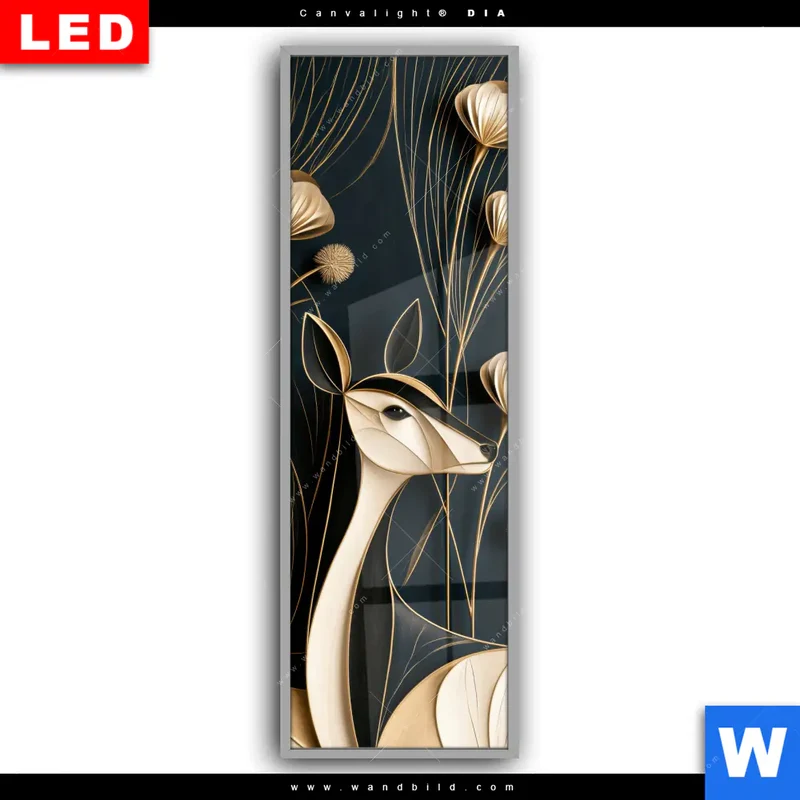 Leuchtbild Acrylglas Canvalight® DIA | Rehe - Anmut des Waldes | Schmal