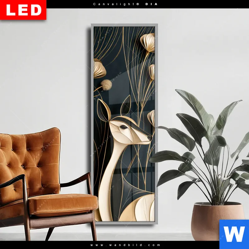Wechselmotiv Acrylglas Canvalight® DIA | Rehe - Anmut des Waldes | Schmal