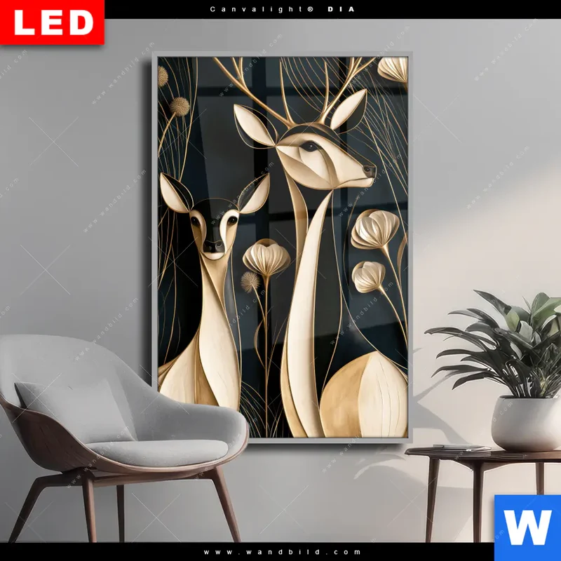 Wechselmotiv Acrylglas Canvalight® DIA | Rehe - Anmut des Waldes | Hochformat