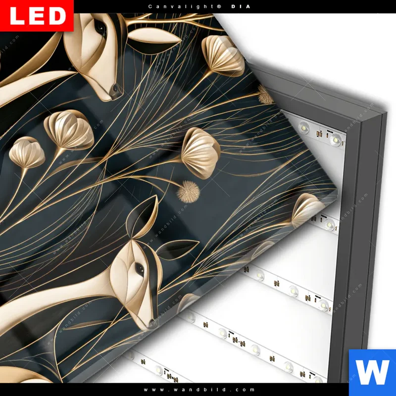 Wechselmotiv Acrylglas Canvalight® DIA | Rehe - Anmut des Waldes | Quadrat