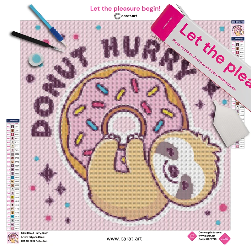 Diamond Painting - Tatyana Deniz - Donut Hurry-Sloth