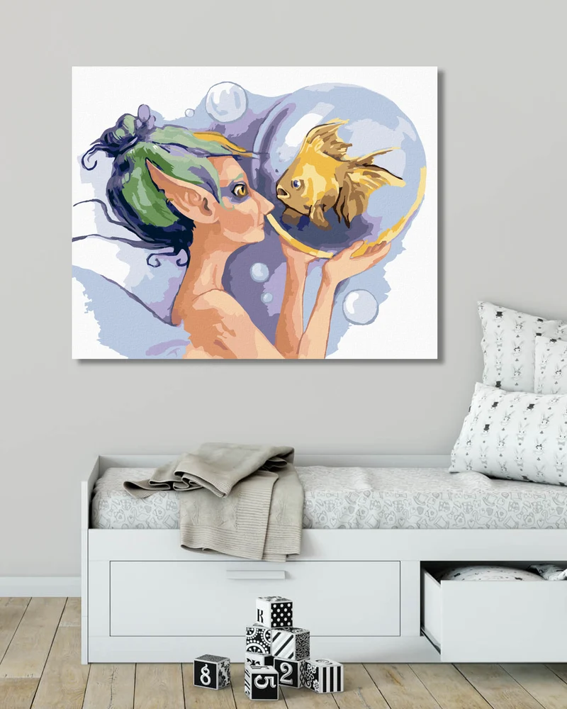 Diamond painting - MÄRCHENFEE MIT GOLDFISCH