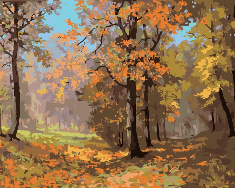 Diamond painting - HERBSTSPAZIERGANG IM WALD
