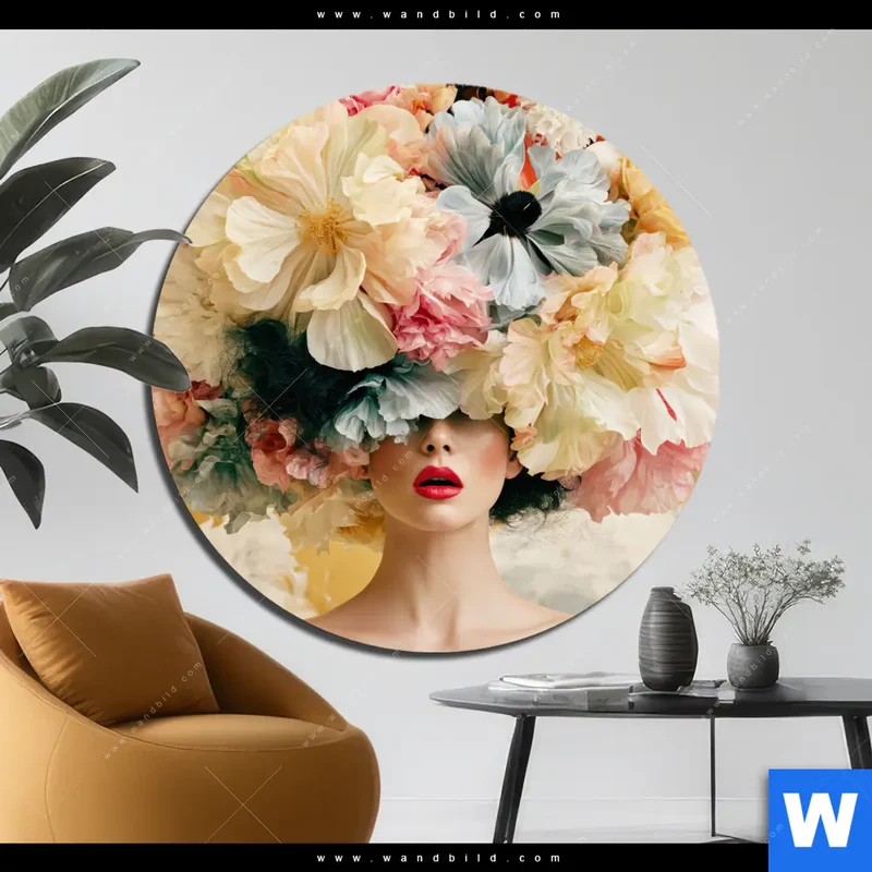Alu-Dibond Bild | Florale Diva | Rund