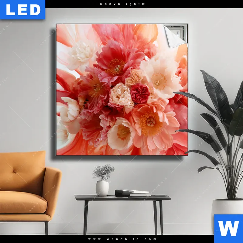 Canvalight® Leuchtbild | Florale Explosion | Quadrat