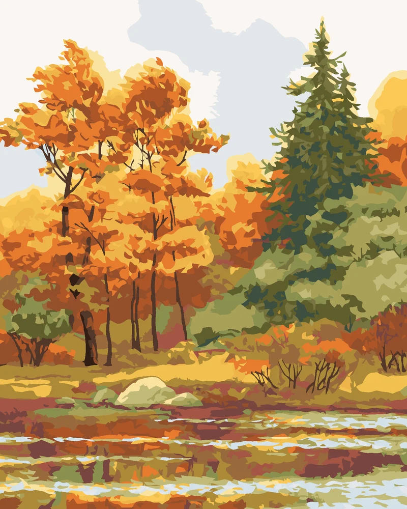 Diamond painting - HERBSTWALD AM SEE