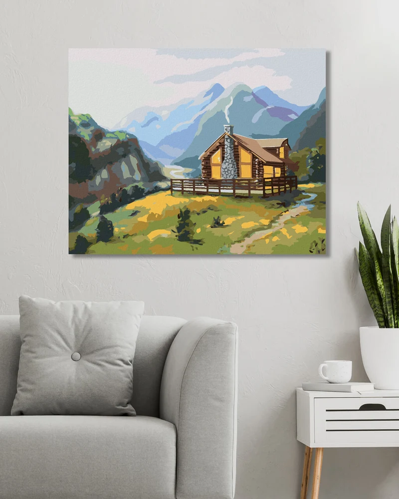 Diamond painting - BLOCKHAUS IM FRÜHLING (D. RUSTY RUST)