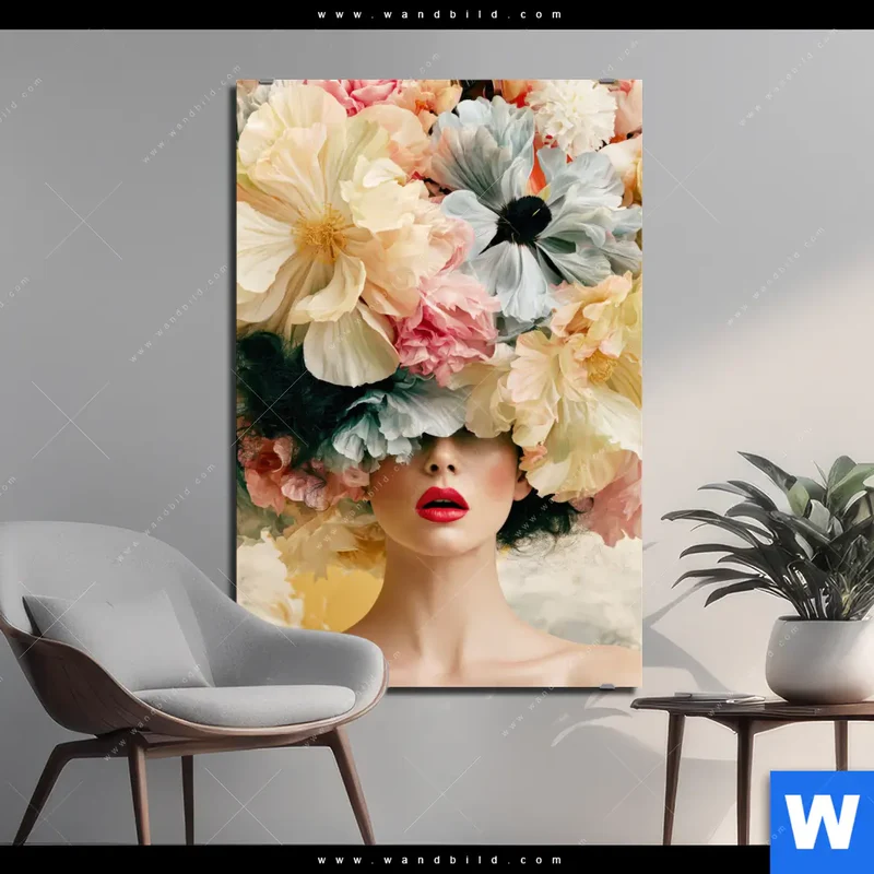 Aluminiumbild gebürstet | Florale Diva | Hochformat