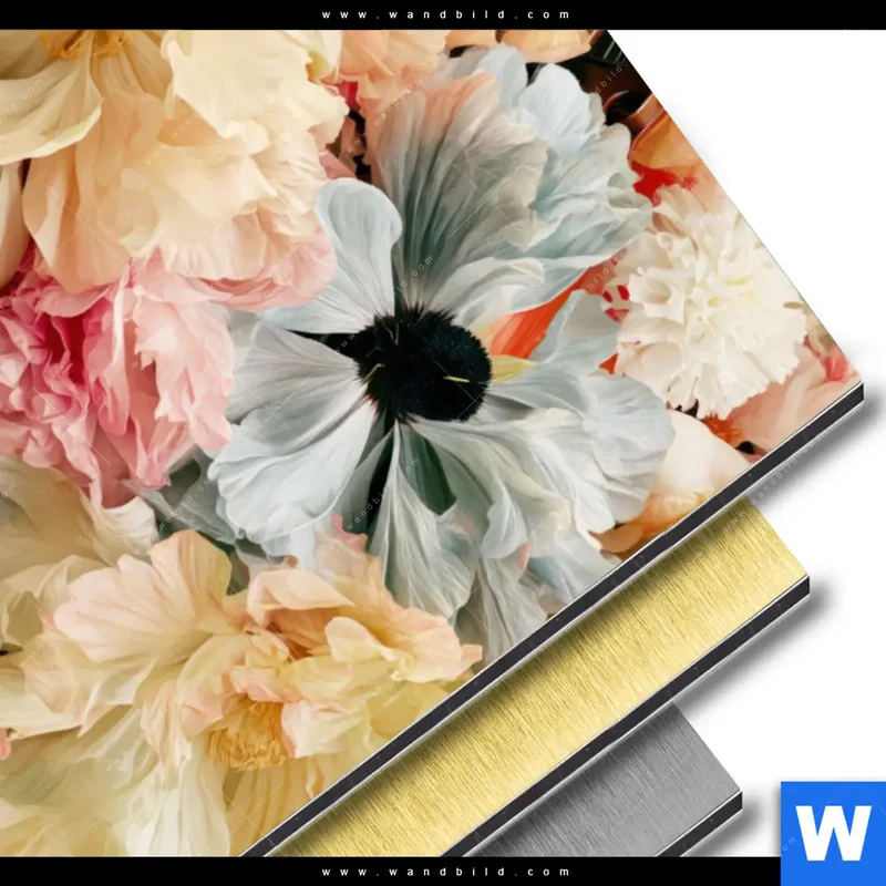 Aluminiumbild gebürstet | Florale Diva | Hochformat