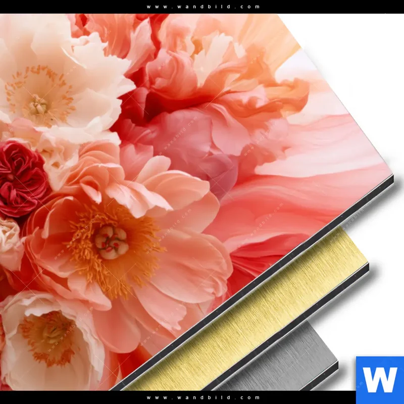 Aluminiumbild gebürstet | Florale Explosion | Hochformat