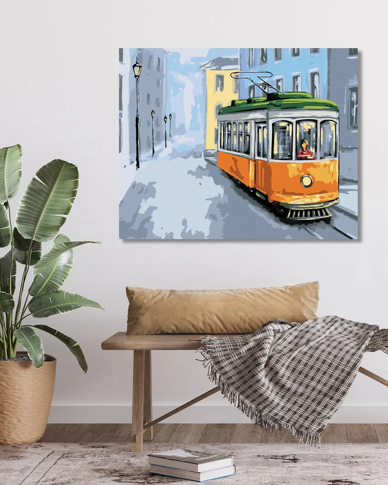 Diamond painting - ALTE GELBE STRASSENBAHN