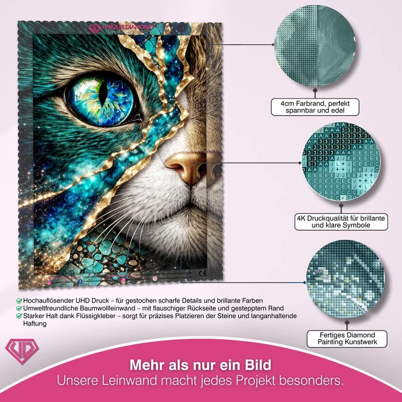 5D Diamond Painting – Cosmic Emerald Cat
