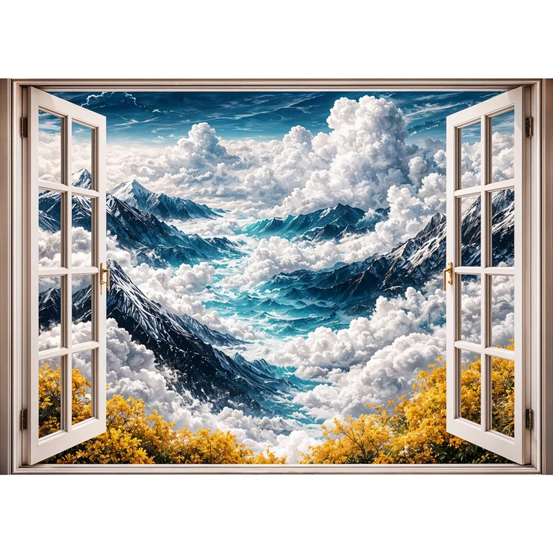 5D Diamond Painting – Window to Celestial Peaks
