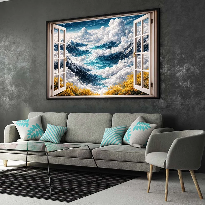 5D Diamond Painting – Window to Celestial Peaks