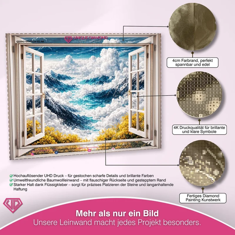 5D Diamond Painting – Window to Celestial Peaks