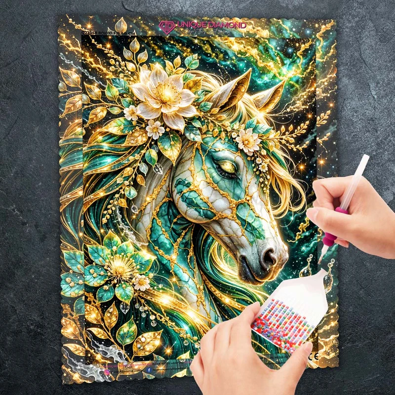 5D Diamond Painting – Emerald Celestial Horse