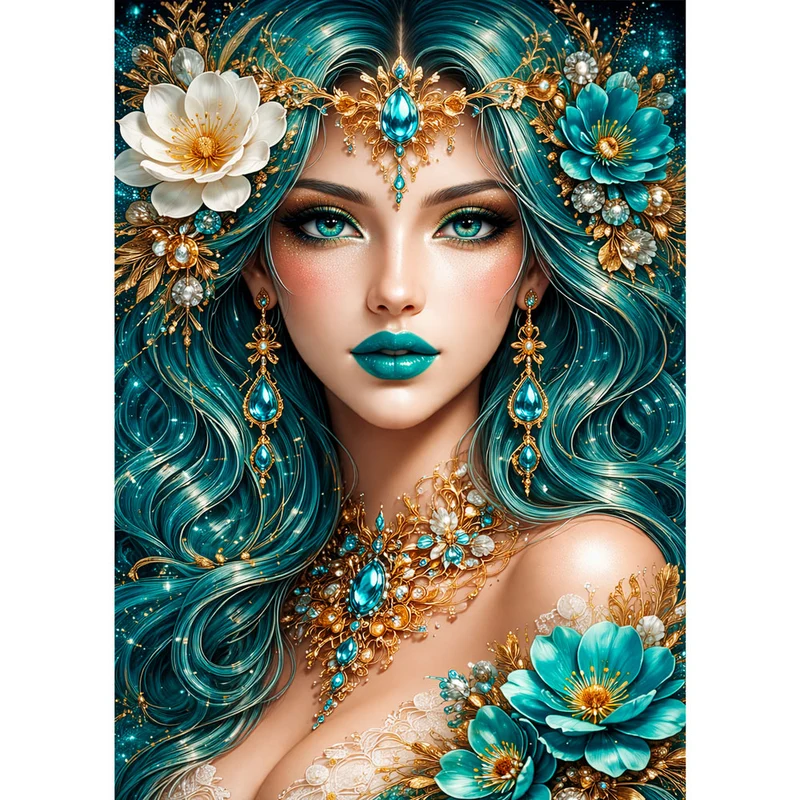 5D Diamond Painting – Emerald Queen Elegance