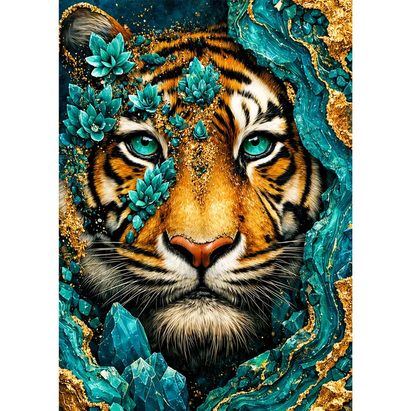 5D Diamond Painting – Emerald Tiger Spirit