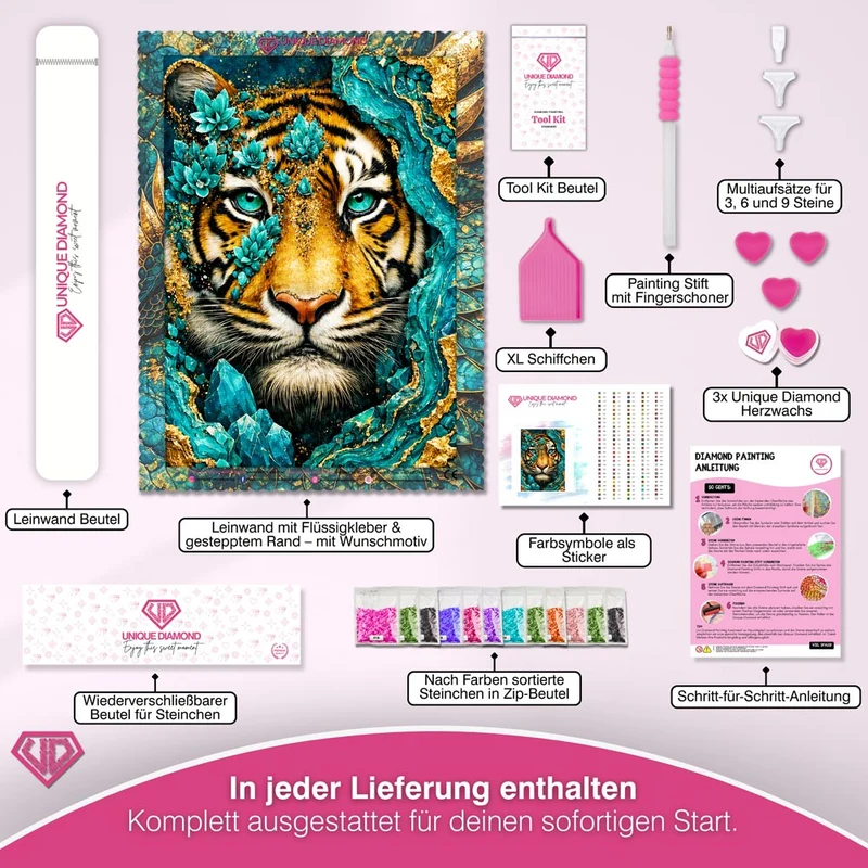 5D Diamond Painting – Emerald Tiger Spirit