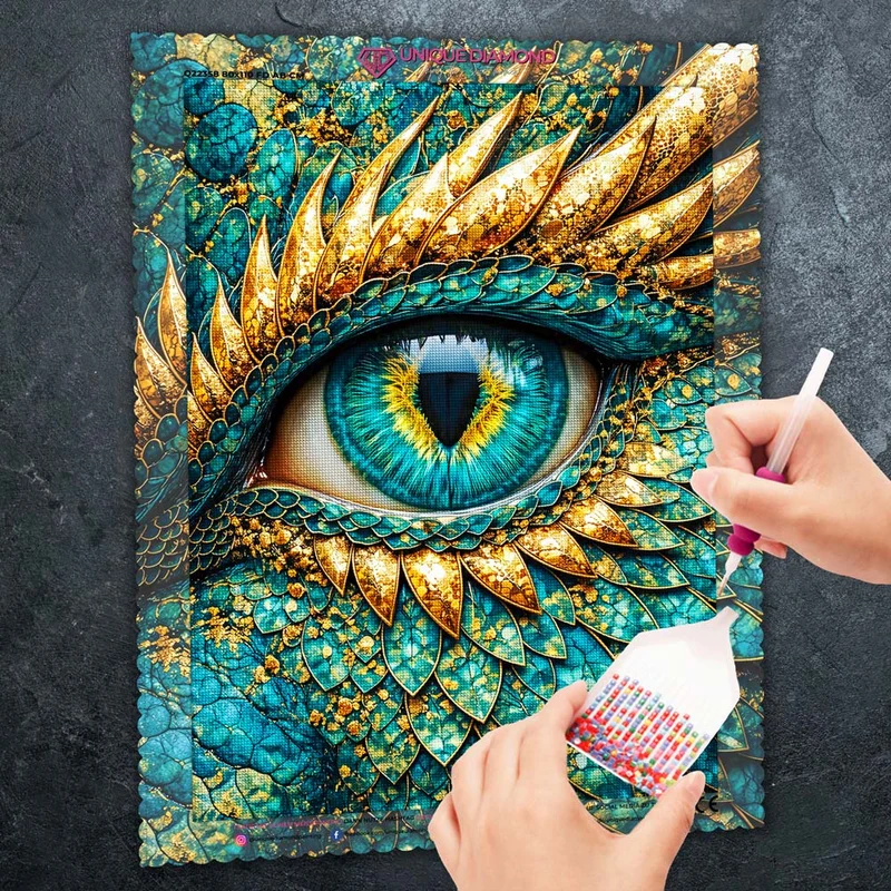 5D Diamond Painting – Emerald Dragon Eye