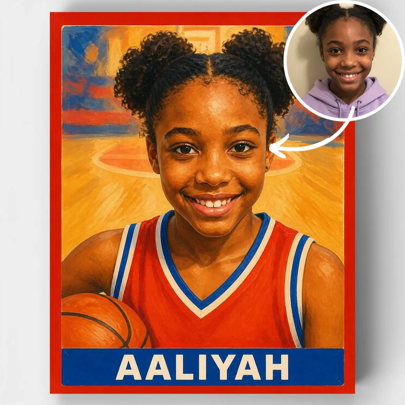 Basketball Rookie Card - Custom Paint by Numbers Kit