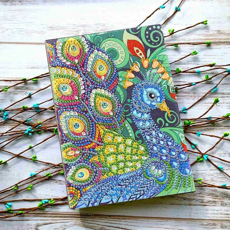 Diamond Painting Notizbuch Pfau