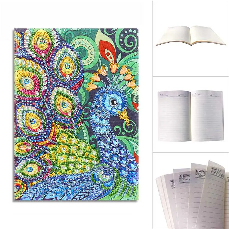Diamond Painting Notizbuch Pfau