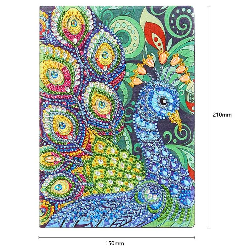Diamond Painting Notizbuch Pfau