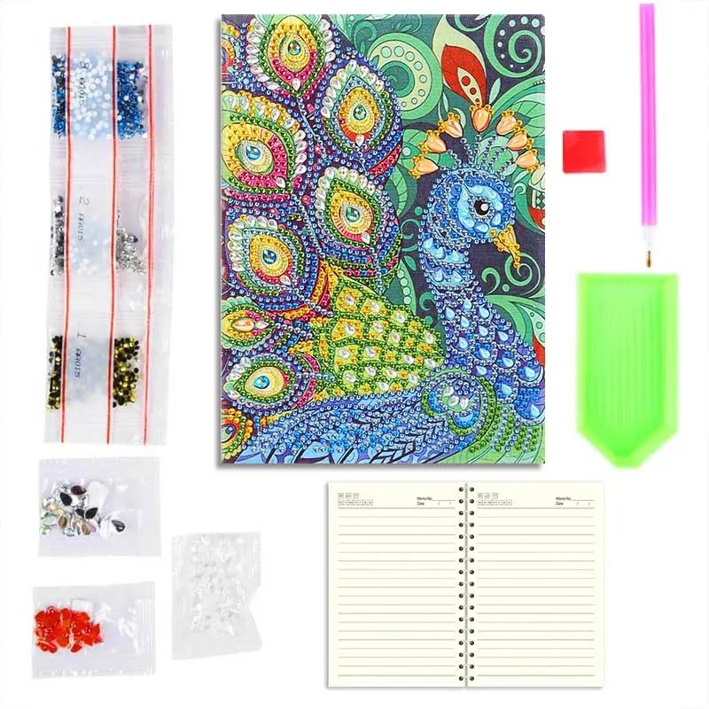 Diamond Painting Notizbuch Pfau