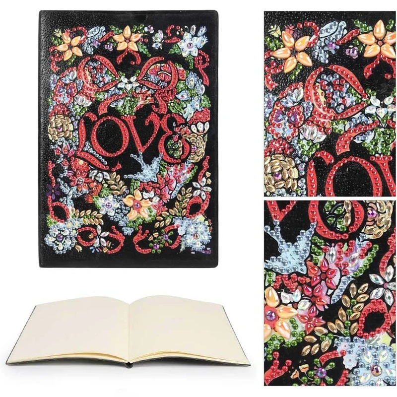 5D Diamond Painting Notizbuch – Florale LOVE-Magie