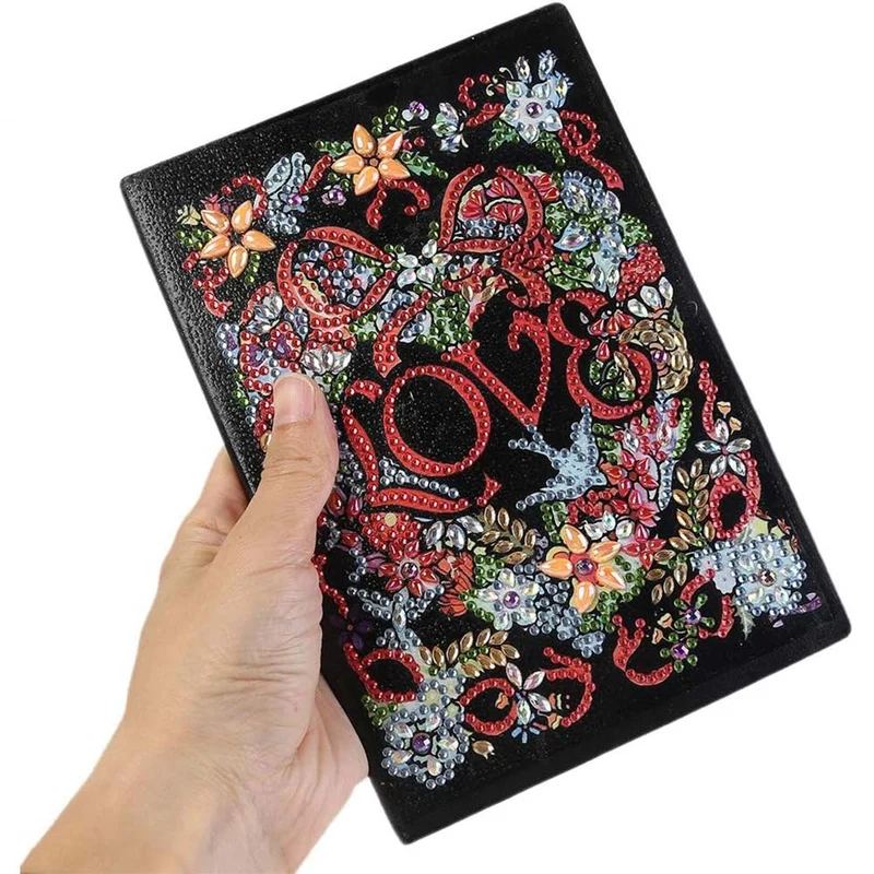 5D Diamond Painting Notizbuch – Florale LOVE-Magie