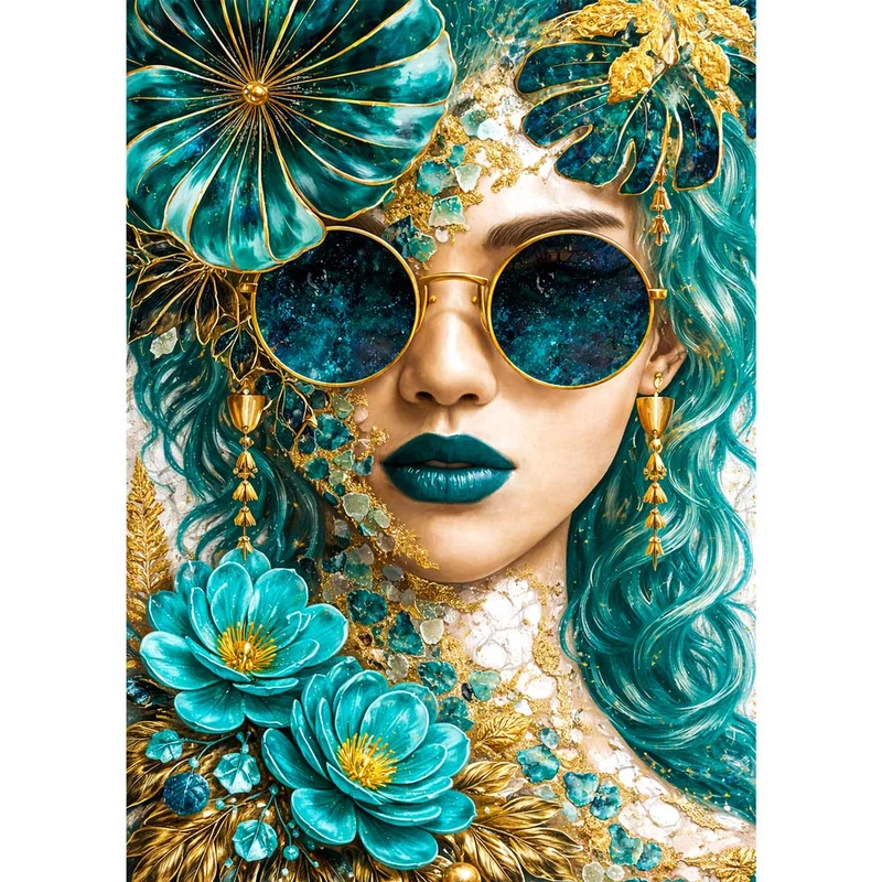 5D Diamond Painting – Emerald Glam Muse