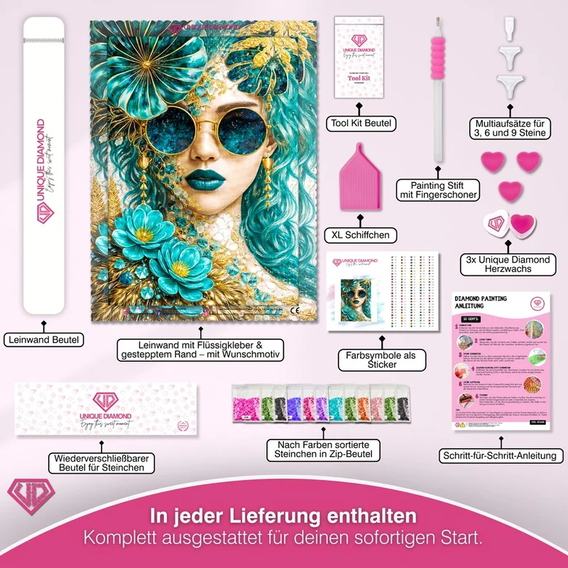 5D Diamond Painting – Emerald Glam Muse