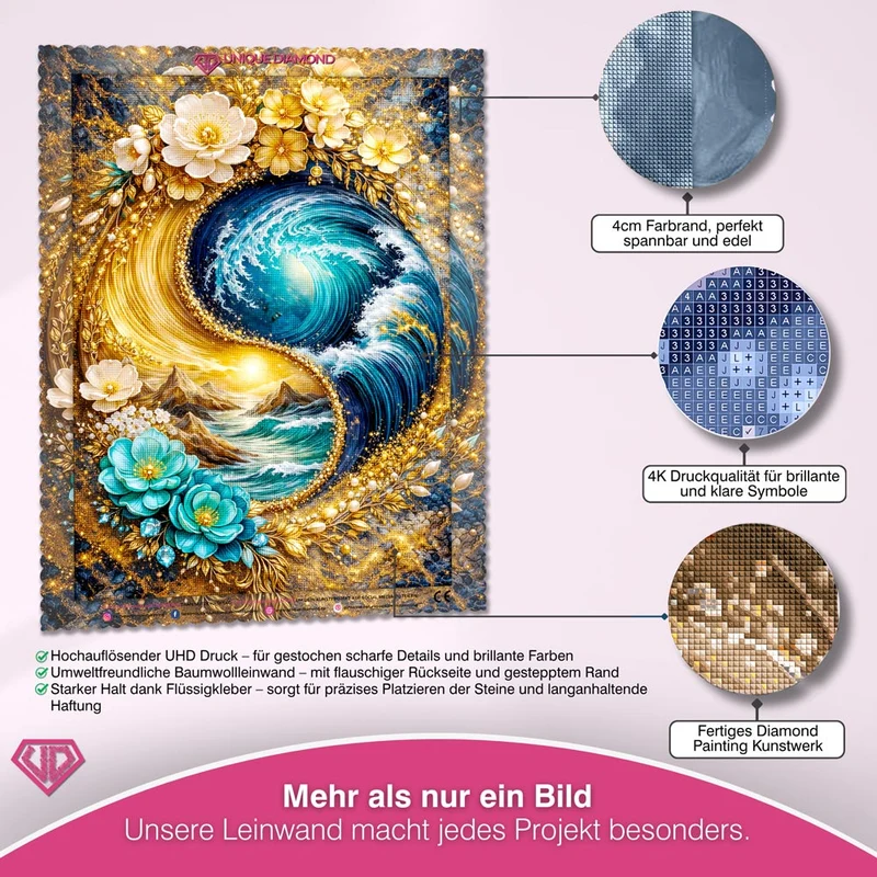 5D Diamond Painting – Yin Yang Ocean Bloom