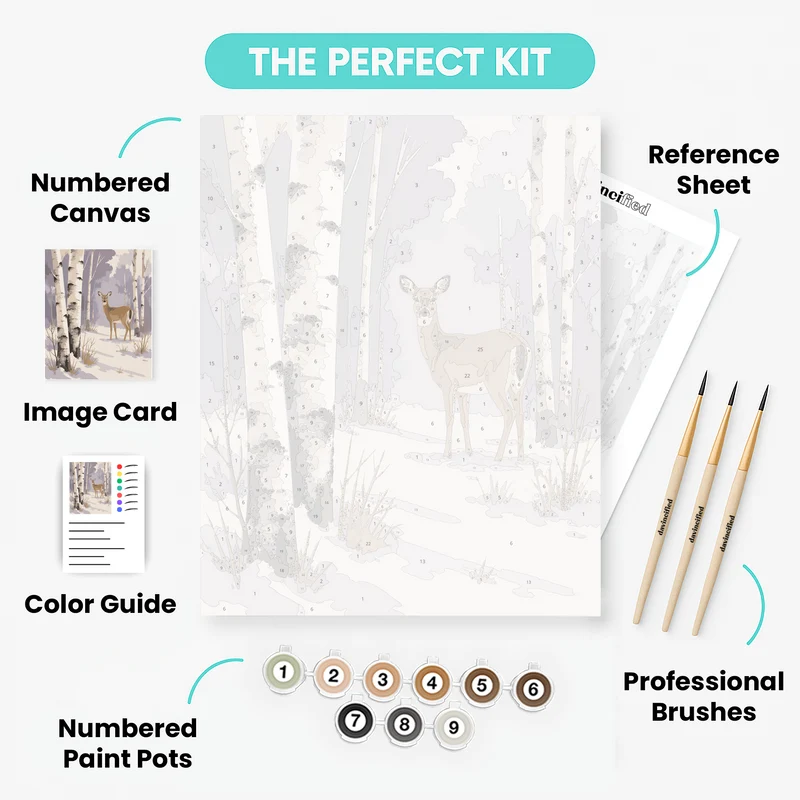 Birch Forest Deer - Paint by Numbers Kit