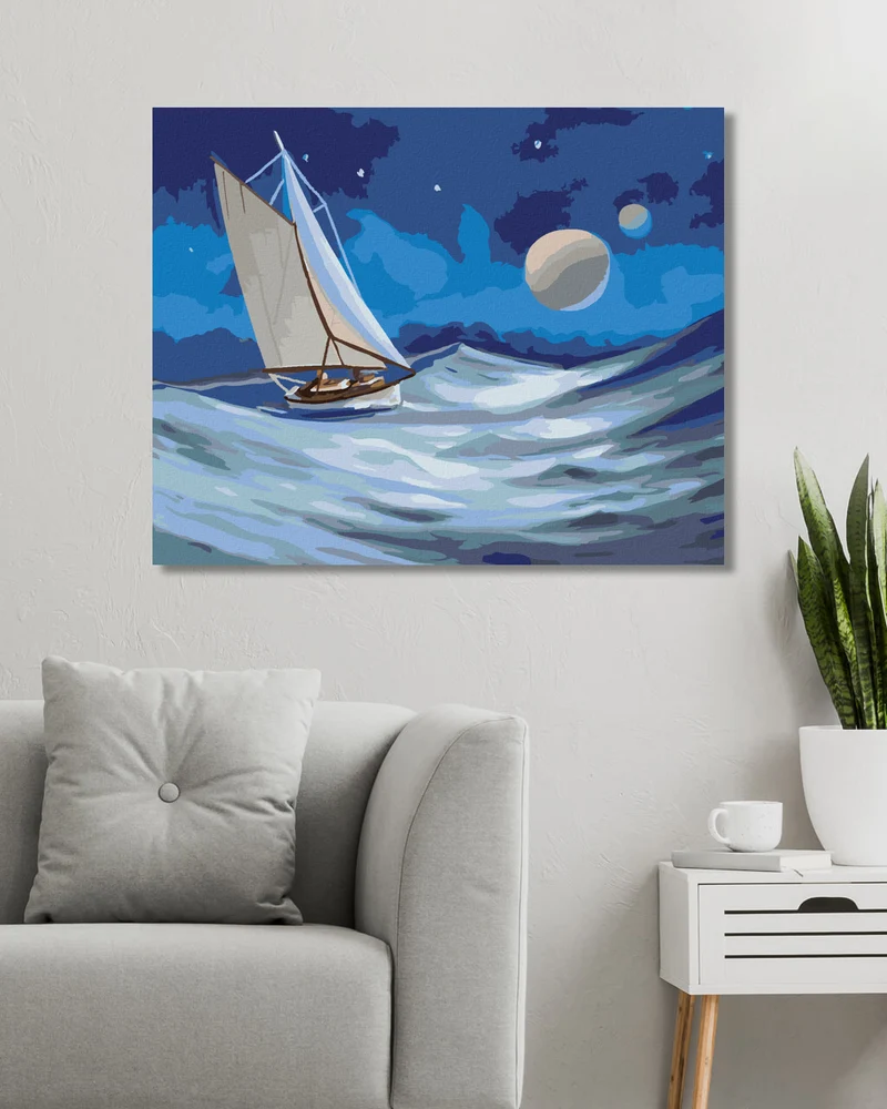 Diamond painting - SEGELSCHIFF BEIM VOLLMOND (D. RUSTY RUST)