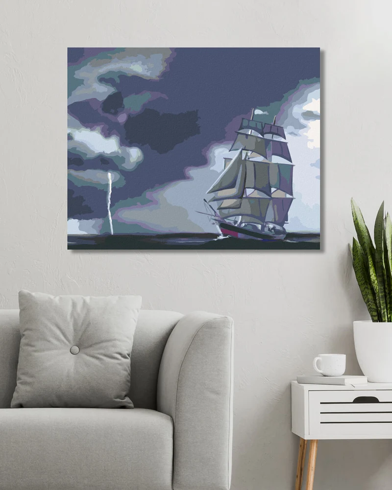 Diamond painting - SEGELSCHIFF UND STURM (D. RUSTY RUST)