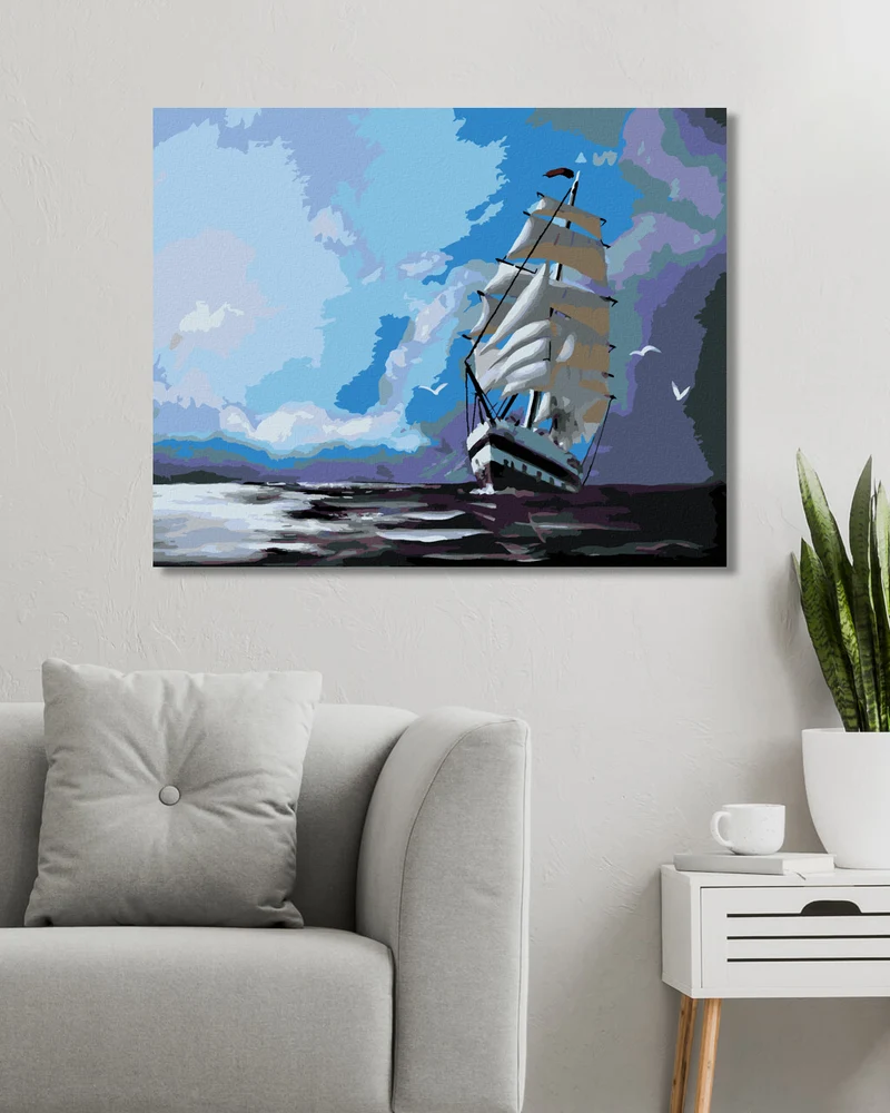 Diamond painting - SEGELSCHIFF UND WOLKEN (D. RUSTY RUST)