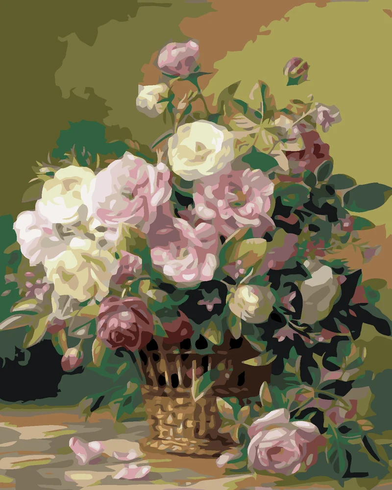 Diamond painting - PFINGSTROSEN IN EINEM KORB