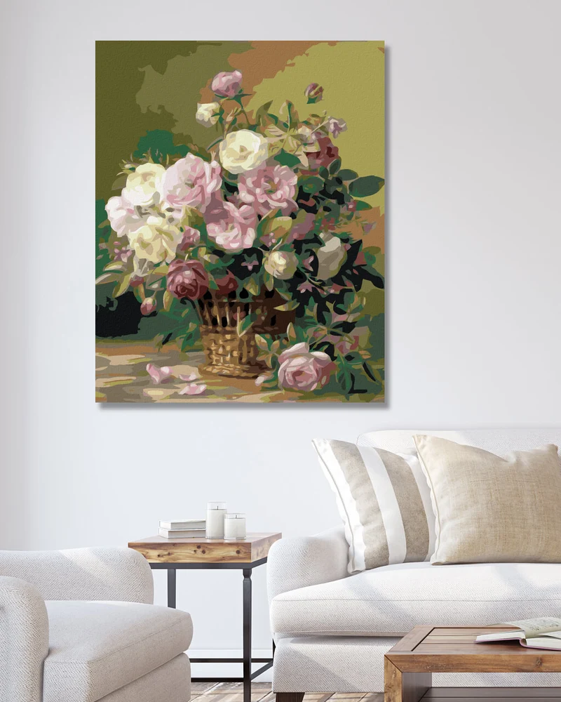 Diamond painting - PFINGSTROSEN IN EINEM KORB