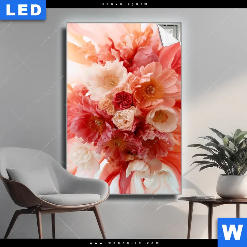 Canvalight® Leuchtbild | Florale Explosion | Hochformat