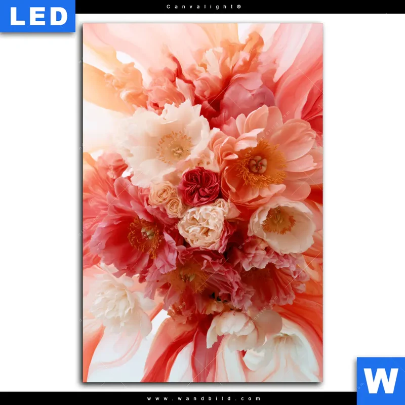 Canvalight® Leuchtbild | Florale Explosion | Hochformat