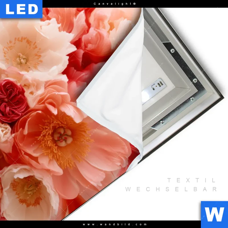 Canvalight® Leuchtbild | Florale Explosion | Hochformat