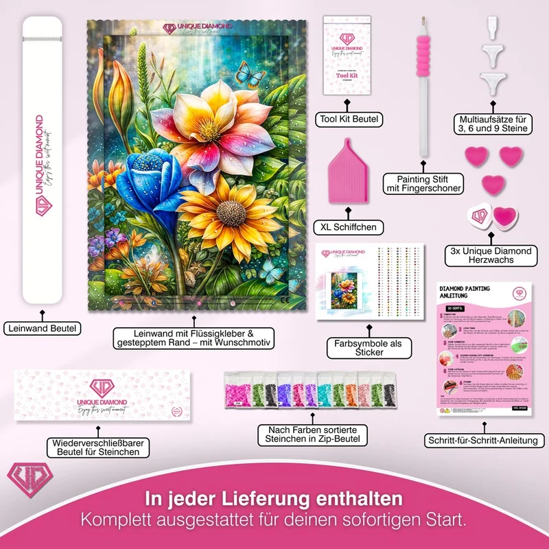 5D Diamond Painting – Radiant Garden Blossoms