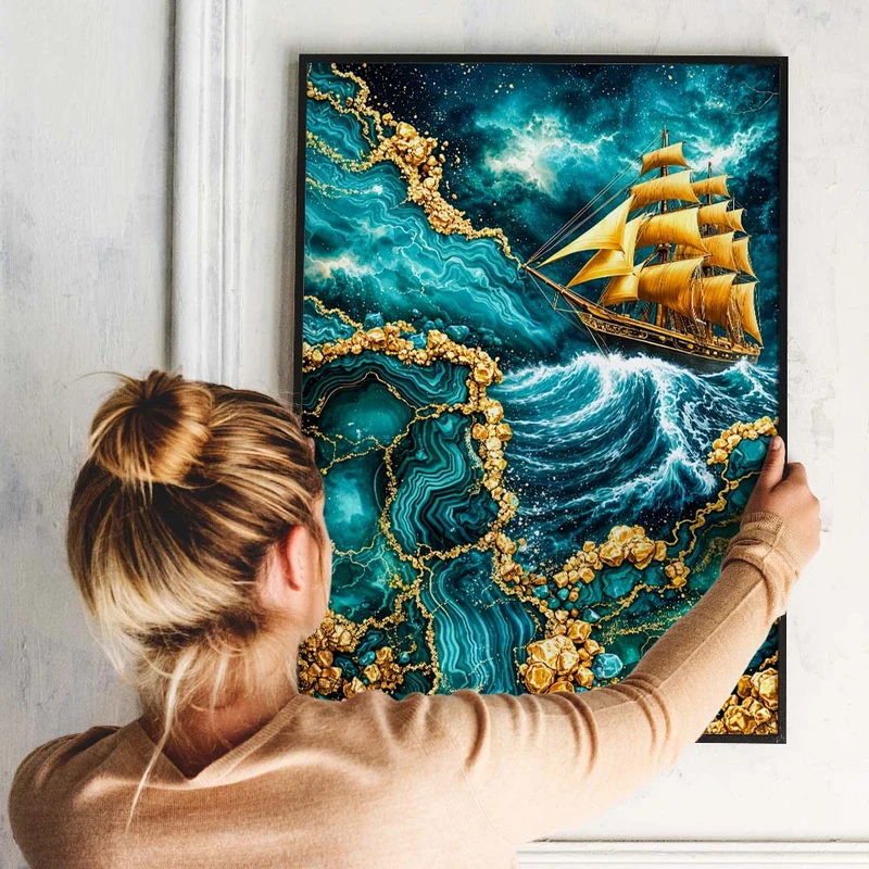 5D Diamond Painting – Golden Ocean Voyage