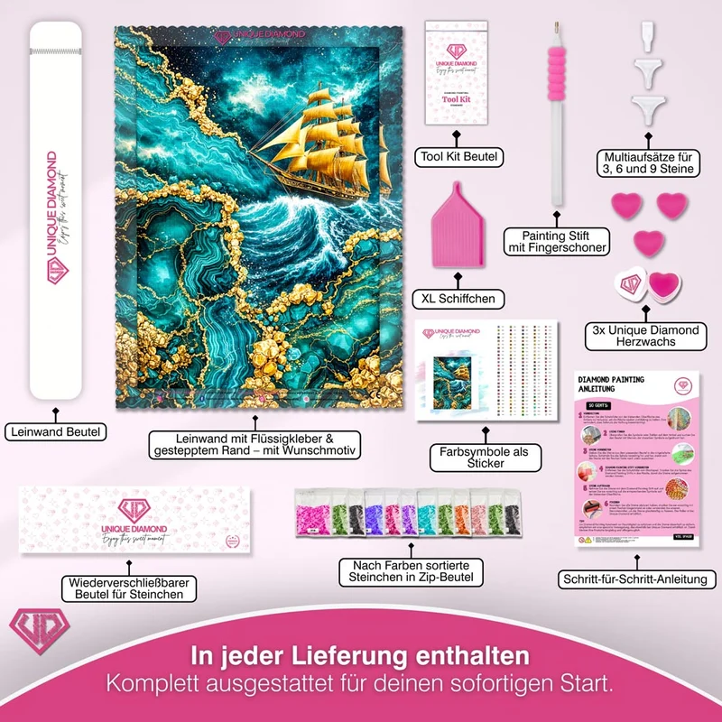 5D Diamond Painting – Golden Ocean Voyage