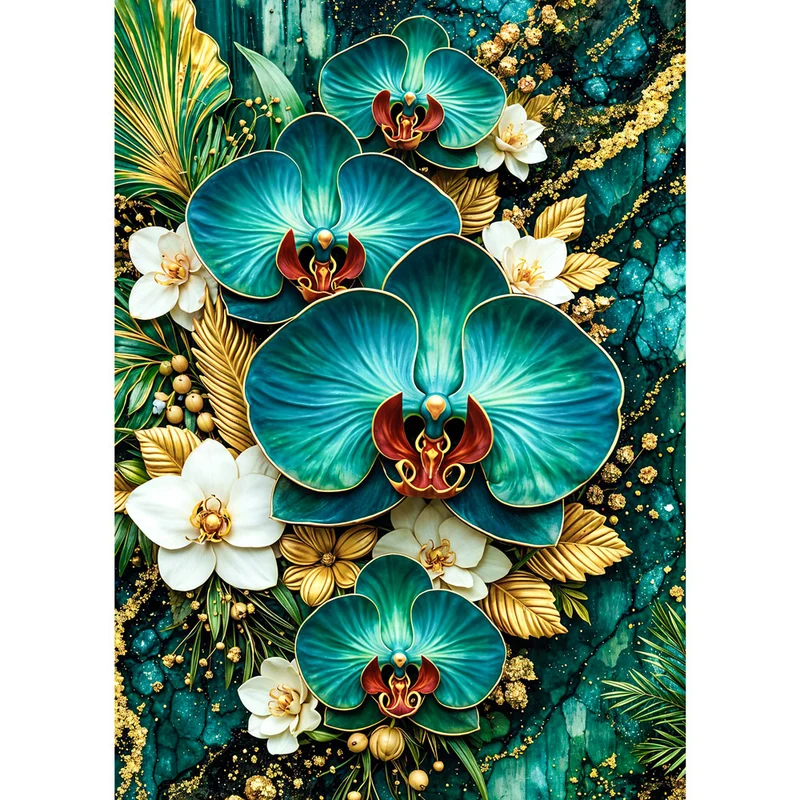 5D Diamond Painting – Emerald Orchid Elegance
