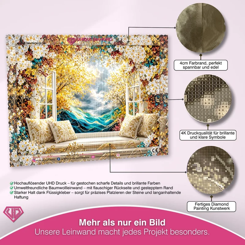 5D Diamond Painting – Golden Window Dream