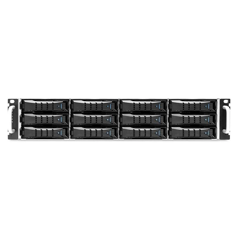 2U 12G JBOD 12 x 3.5 Hot-Swap Tool-less Drive Trays with Single Hot-Swap Expanders, Single BMC and a 550W Redundant PSU, Short Depth