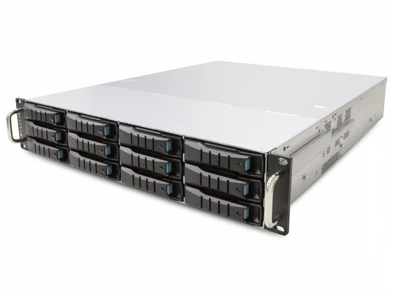 AIC 2U 12G Short Storage Server Chassis 12 x 3.5" Hot-Swap + 2 x 7mm 2.5" Rear Hot-Swap with 550W x2 Redundant PSU (Rails Included)